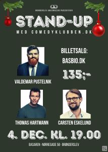 Standup med Thomas Hartmann, Carsten Eskelund og Valdemar Pustelnik